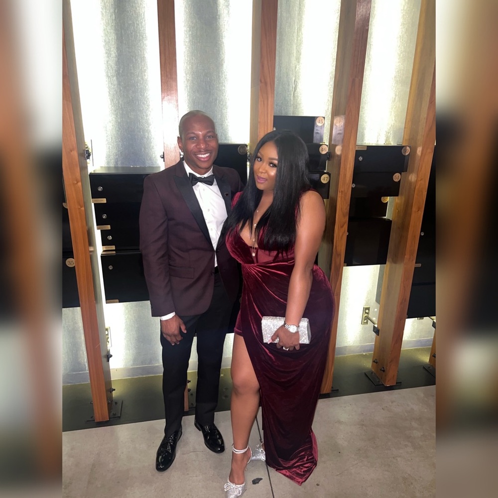 Miss Circle Gala Dress. Fits snug in all the right places. Has a train.